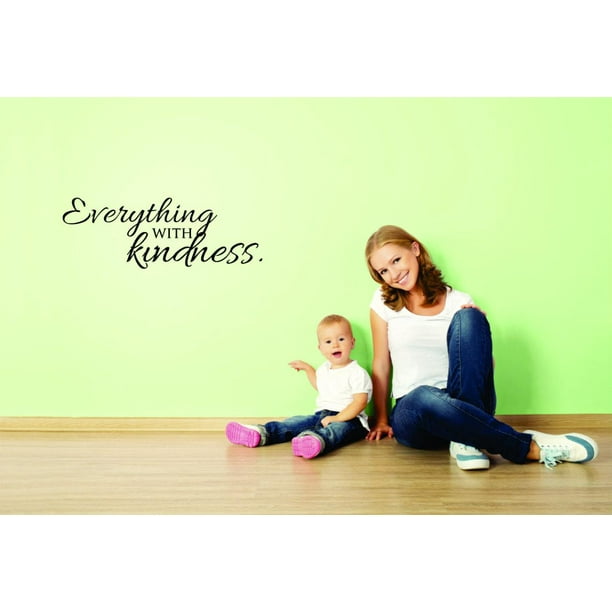 Black 14 x 28 Design with Vinyl Moti 1826 2 Everything with Kindness Self Esteem Inspirational Life Quote Peel & Stick Wall Sticker Decal Black 14 x 28 Design with Vinyl Moti 1826 2 Everything with Kindness Self Esteem Inspirational Life Quote Peel & Stick Wall Sticker Decal